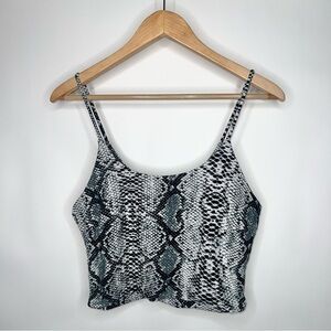 PEACHY GIRL CAMISOLE LARGE CROP TOP SNAKESKIN SPAGHETTI STRAP ANIMAL PRINT